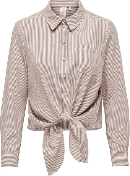 ONLY - ONLLECEY LS KNOT SHIRT NOOS WVN - Dames - Blouses