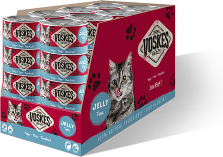 24x Voskes Kattenvoer Nat Tonijn 85 gr