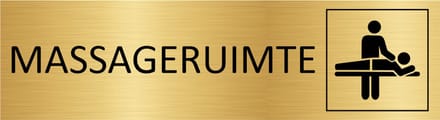 CombiCraft deurbordje Massageruimte in goud met tape - 165 x 45 mm
