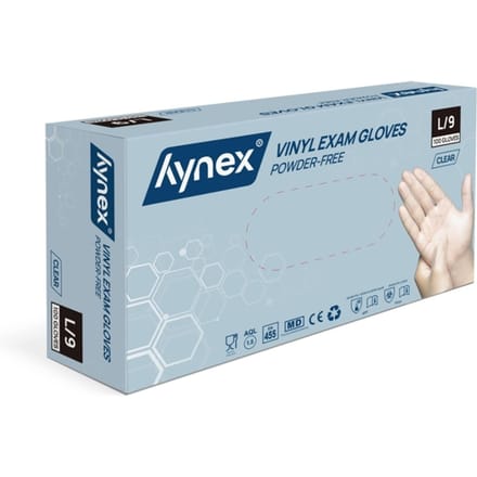 Handschoen Hynex vinyl L transparant 4.5gr 100 stuks