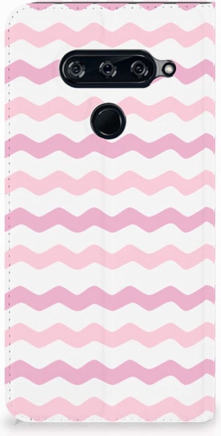 LG V40 Thinq Hoesje met Magneet Waves Roze