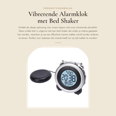 Dailygoods- Wekkerradio met Bed Shaker - Digitale Wekker - LED Display - Compact - Verstelbaar Volume - Sterke Vibraties
