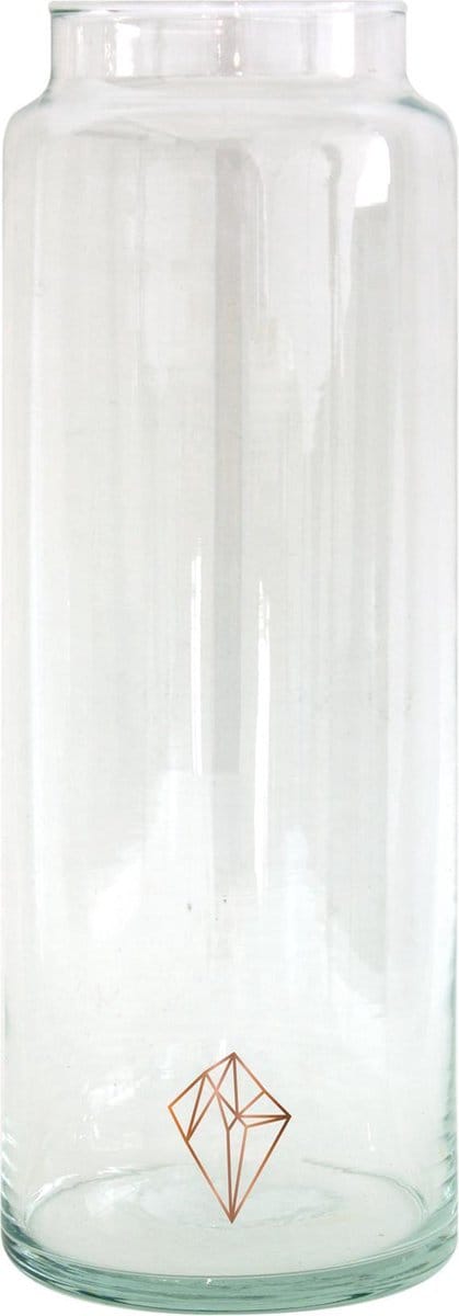 TAK Design Vaas Diamond XL - Handgemaakt - Glas - Ø10 x 30 cm - Koper