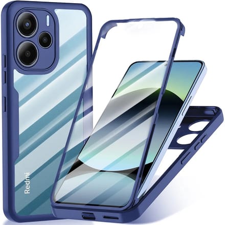 Hoesje geschikt voor Xiaomi Redmi Note 14 4G 164.8mm - Techsuit ColorVerse 360 Case met Screenprotector - Blauw