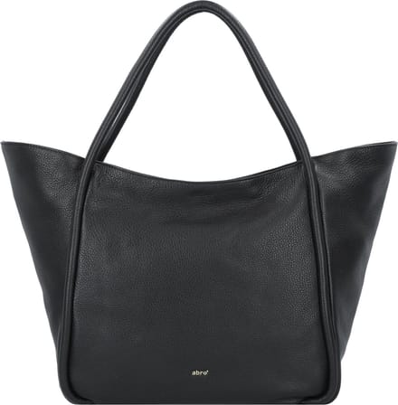 abro Leren Schoudertas Leather Dalia Shopper Willow Black / Gold Zwart