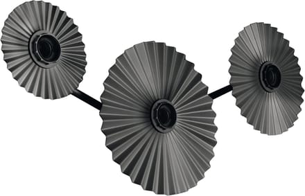 OSRAM DECOR Plisse wandlamp, 3 fittingen, E27, staal, donkergrijs, minimalistisch, design, lampenkap