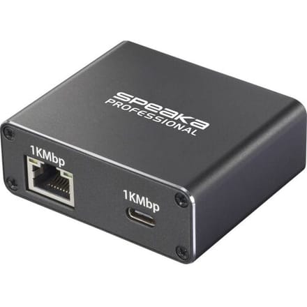 SpeaKa Professional SP-GNS-190 Splitter 1 + 1 poorten RJ45, USB-C 1 GBit/s USB-stroomverzorging