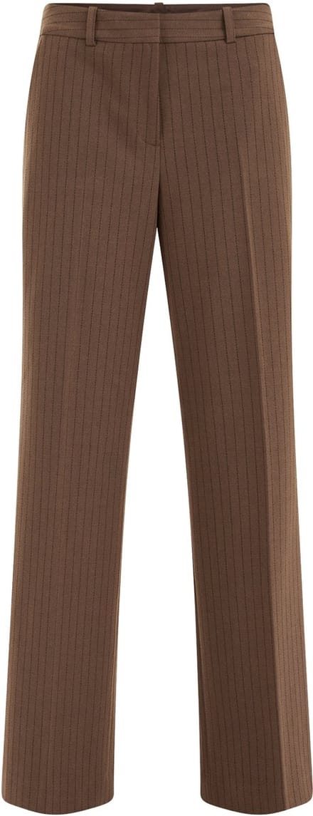 WE Fashion Dames slim fit pantalon met streep