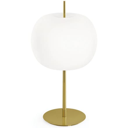 kdln tafellamp Kushi XL, messing/wit, hoogte 60 cm, dimbaar