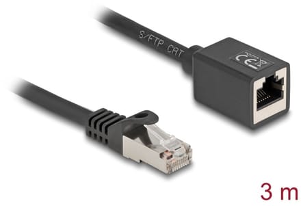 Delock Network Extension Cable RJ45 plug to RJ45 jack Cat.6A S/FTP 3 m black
