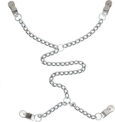Bondage Play metalen tepelklem + schaamlipklem