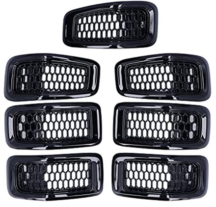 Auto Grille Inserts, 7 Stuks Grille Beschermtrim Accessoires voor Cherokee 2014-2018