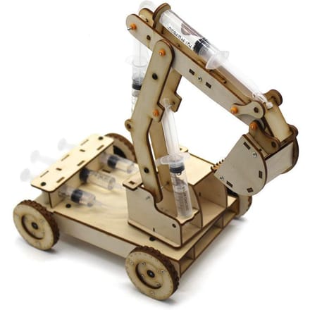 Doe-het-zelf houten hydraulische graafmachine model kinderpuzzel assemblage speelgoed houten wetenschappelijk experiment ouder-kind interactie