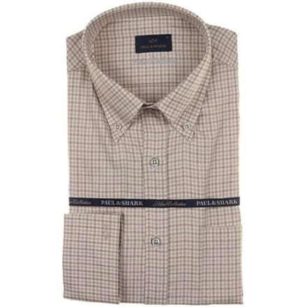 Paul & Shark Overhemd Silver Collection Texture Cotton Shirt Wit-Beige / male