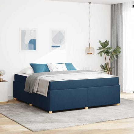 vidaXL - Bedframe - met - matras - Blauw - 180 - x - 200 - cm - Stof
