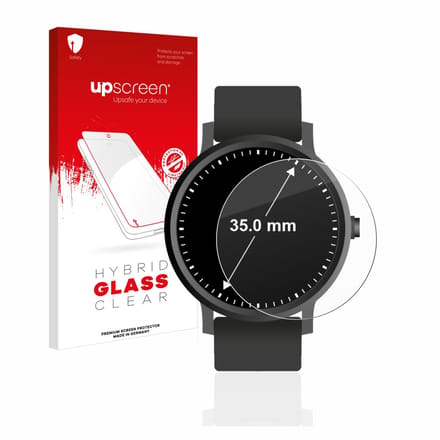 upscreen - Screenprotector voor Horloges (Rond, ø: 35 mm) - Folie Beschermfolie Beschermglas transparant