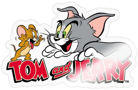 Tom En Jerry Vang Me Maar Sticker maat S (10 x 10 cm)