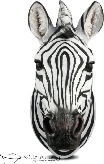 Zebra Hoofd 21x42x37 Wanddecoratie