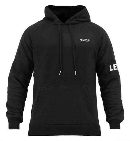 Hoodie dames/heren zwart fleece S