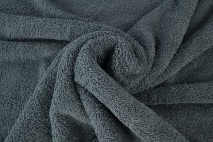 10 meter badstof - Donkergrijs - 90% katoen - 10% polyester