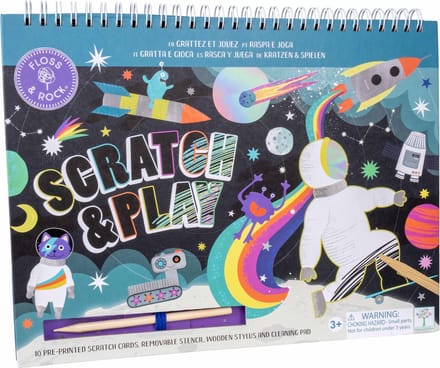 Floss & Rock Scratch and Play Tekenboek, Space - 26.5 x 20.5 x 1.5cm - Multi