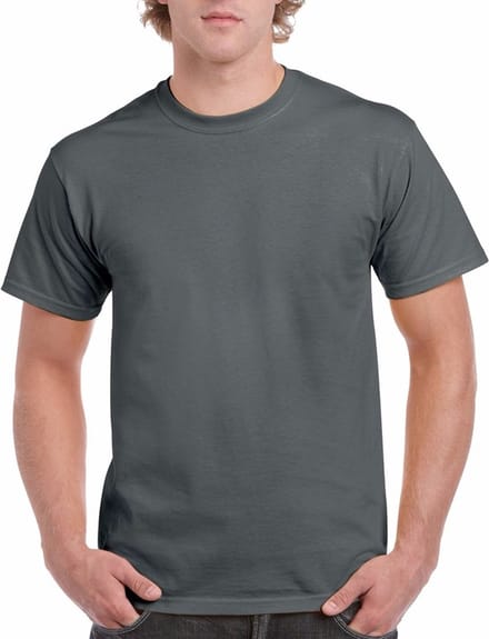 Gildan T-shirt - antraciet - heren - zware kwaliteit - basic shirt - katoen - korte mouwen M