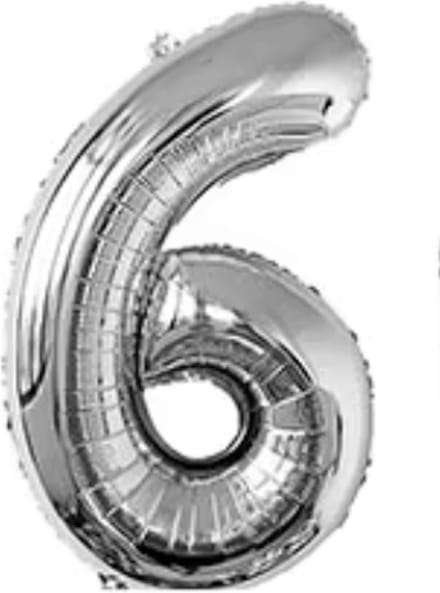New Age Devi - Feestelijk - Cijferballon - Folieballon - 70cm - Zilver - Nummer 6