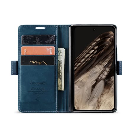 Casemania Hoesje Geschikt voor Google Pixel 9 Pro Fold - Navy Blue - Portemonnee Book Case