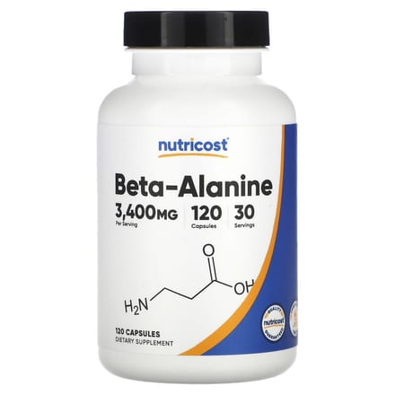 Nutricost, bêta-alanine, 3 400 mg, 120 capsules (850 mg par capsule)