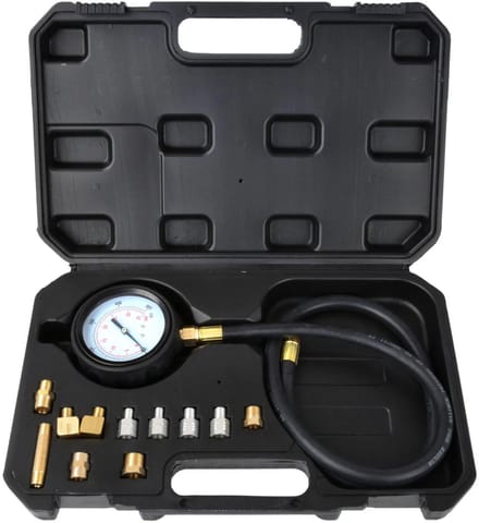 GEKO Automatische drukmeter set - 0-500 PSI - 12 adapters - 60 cm slang