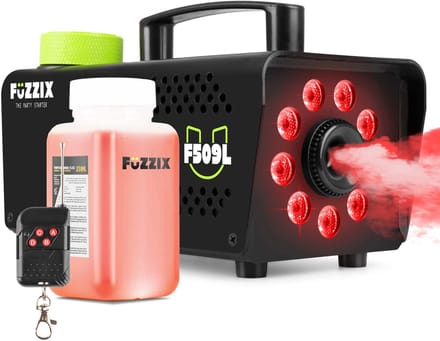 Fuzzix Rookmachine F509L - Met 9 RGB LED's & Draadloze Afstandsbediening - 250ml
