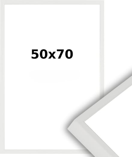Aluminium Wissellijst 50 x 70 Wit - Ontspiegeld Glas - Professional
