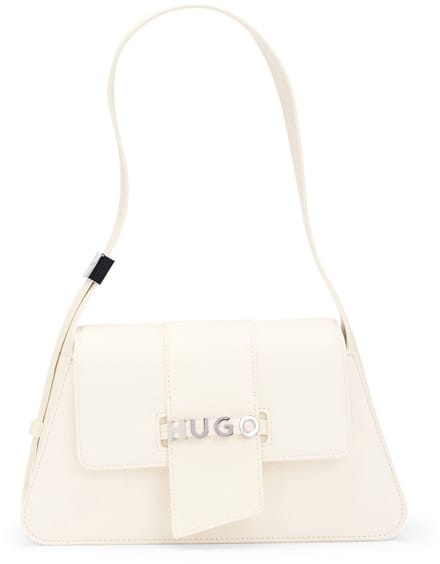 HUGO Schoudertas Mel 2.0 Shoulder Flap Bag Cream White Crème