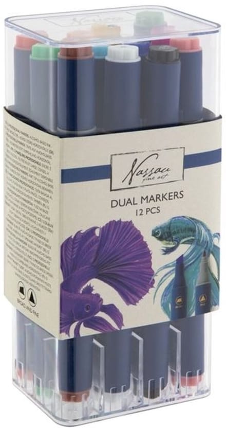 Alcoholmarker nassau duopunt 12 stuks assorti | 6 stuks