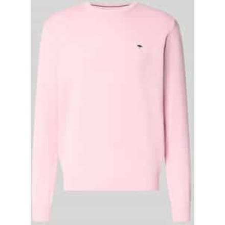 Fynch-Hatton Trui Solid Color O-Neck Superfine Cotton Magnolia / male