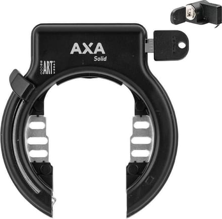 AXA Veiligheidsslot Solid Plus + Accuslot Shimano Rack zwart