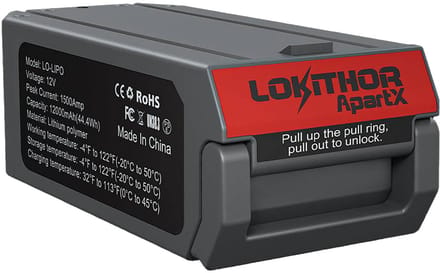 Lokithor Lipo Batterij - 12V 1500A - Voor ApartX Jumpstarter en Compressor - Verwisselbaar