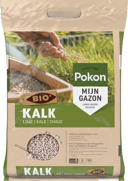 Pokon Bio Kalk - 5kg - Kalk gazon - Voor 50m²- Voor een betere Bodemstructuur
