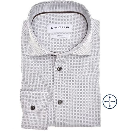 Ledûb Overhemd Sophisticated Spot Print Bruin / male