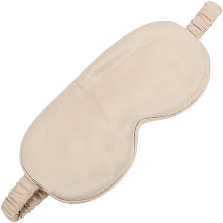 Cache-yeux en soie Masque de nuit en satin doux Sangle élastique Rembourrage confortable pour Voyage Sieste or