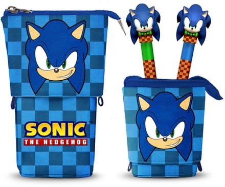 Karactermania - Sonic The Hedgehog Sight - Schattige Pennenzak - 2 Uitwisbare Gelpennen - Blauw