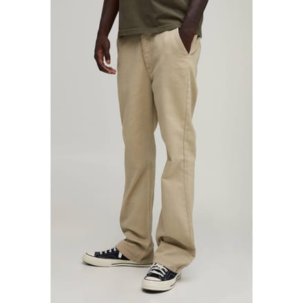 Slim Flare Broek Met Half & Half Tailleband In Gewassen Twill | Taupe | Size Medium