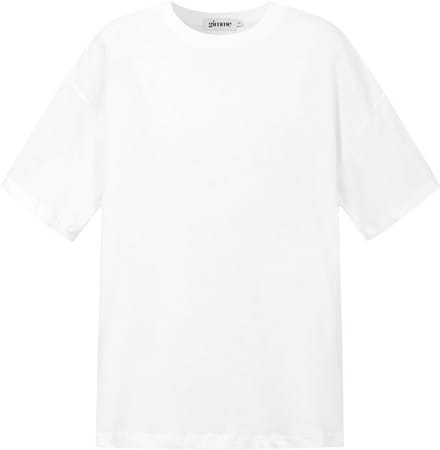 Urban Crown Graphic Tee – Oversized T-shirt met Print – Speelse Top voor een Trendy Look - Wit - Maat L