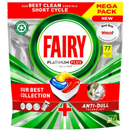 Fairy (Dreft) All In One Dishwasher Tablets Platinum Plus Lemon 77 st