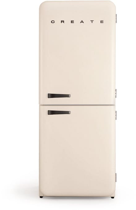 CREATE - Koelkast in retro stijl - Gebroken wit, Zwart - FRIDGE RETRO COMBI 401 L