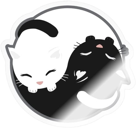 Yin Yang Katten Sticker maat S (10 x 10 cm)
