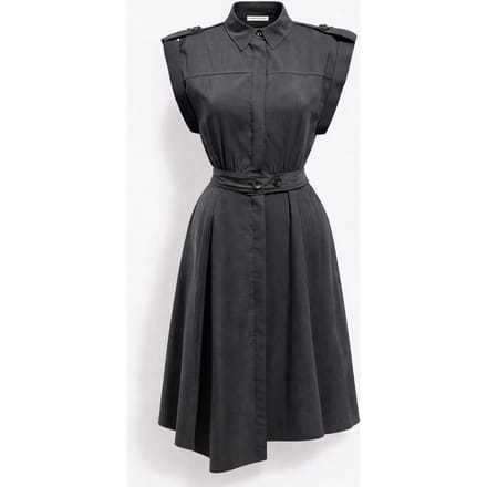 Textured A-Lijn Midi Hemddress met Riem