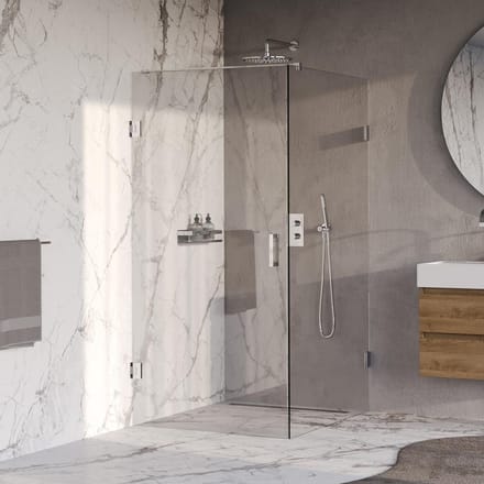 Brauer Void - Douchecabine met Draaideur - Helder Glas - 90x120x200 cm - incl. Glascoating - Chroom