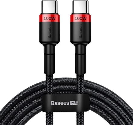 Baseus Geweven Nylon USB-C naar USB-C Snellaadkabel 2M Rood - 3A Max