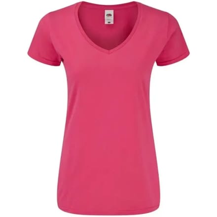 Fruit of the Loom - Ladies´ Iconic 150 V Neck T - Fuchsia - M